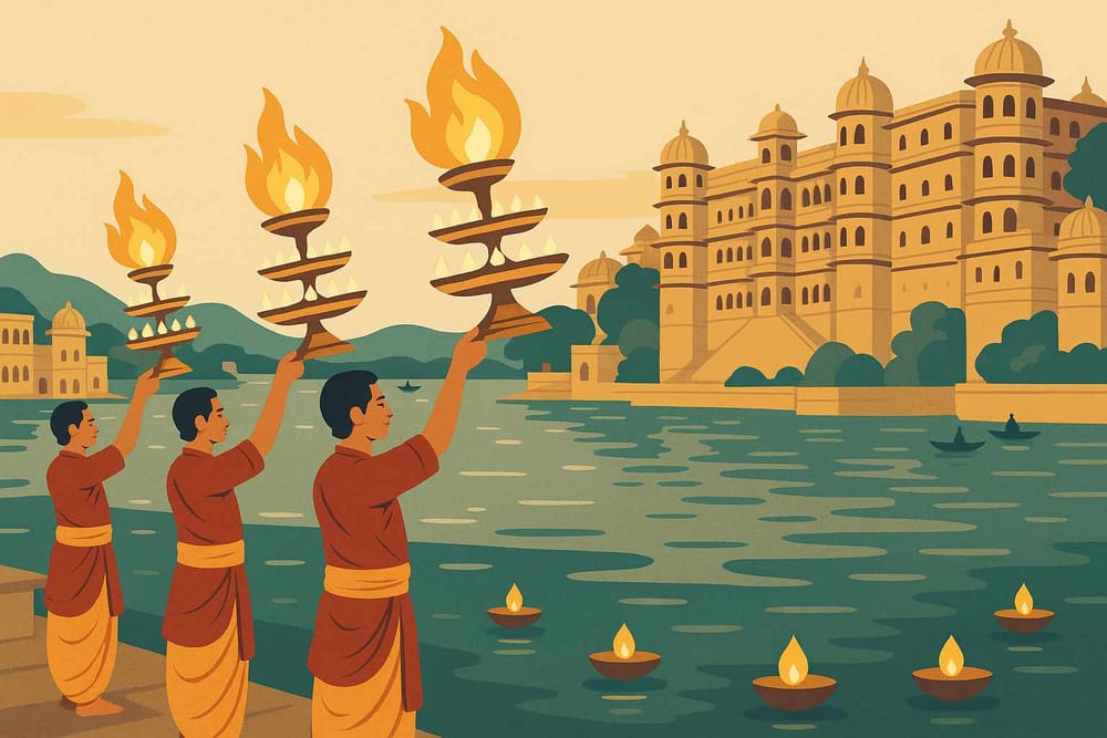 Ganga Aarti at Lake Pichola: Experience Spiritual Bliss