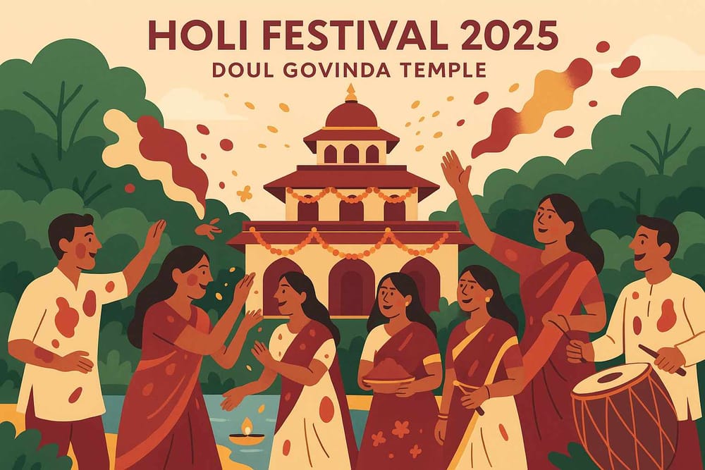 Experience Divine Bliss: Holi Festival 2025 at Doul Govinda Temple