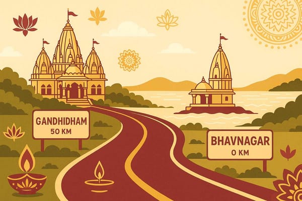 Spiritual Journey Gandhidham to Bhavnagar- Key Destinations & Distances
